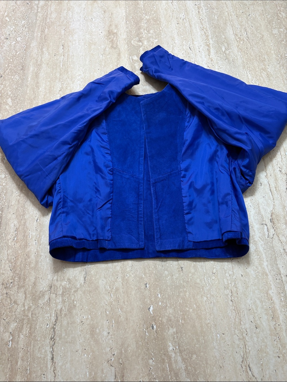 Beautiful vintage blue tannery West genuine suede pencil skirt suit. - Picture 8 of 12